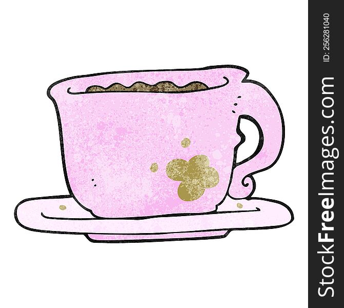 Textured Cartoon Cup Of Coffee