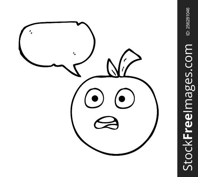freehand drawn speech bubble cartoon tomato