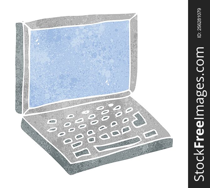 Retro Cartoon Laptop Computer