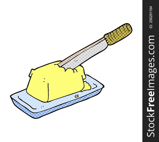 Cartoon Knife In Butter