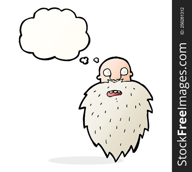 Cartoon Bearded Man With Thought Bubble
