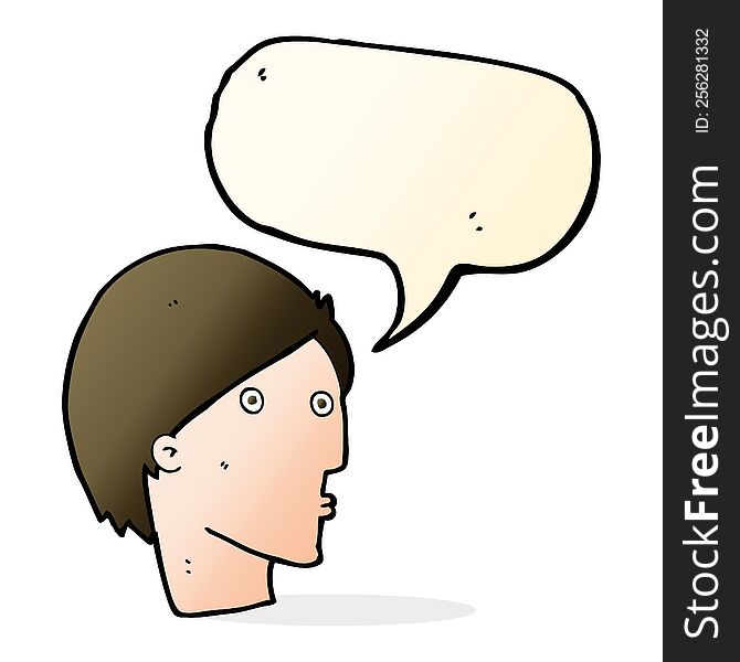 Cartoon Surprised Face With Speech Bubble