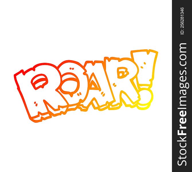 warm gradient line drawing of a cartoon roar sign