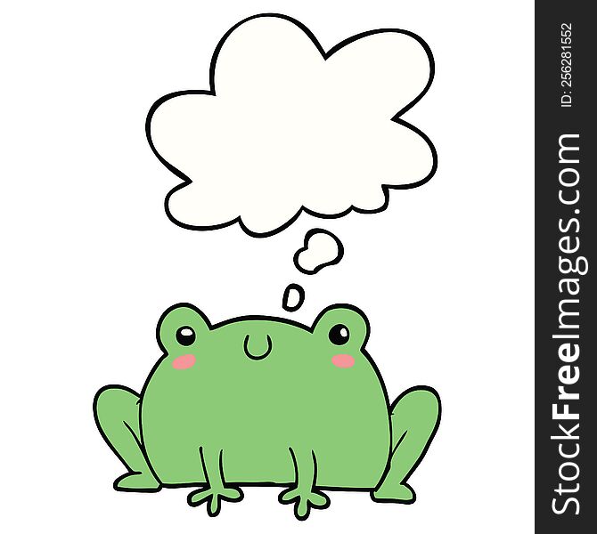 Cartoon Frog And Thought Bubble