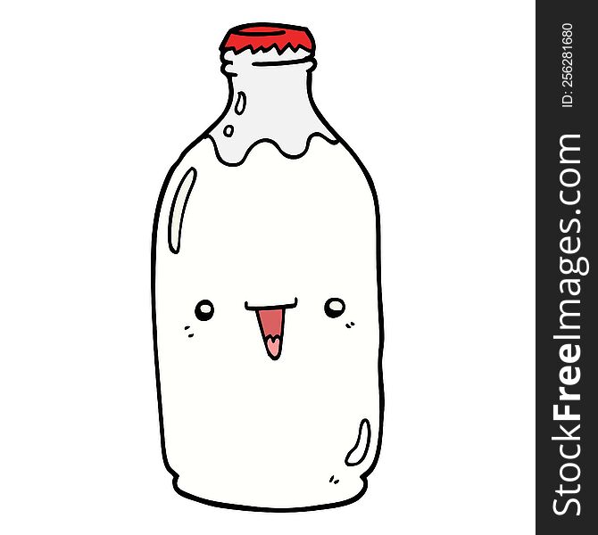 cute cartoon milk bottle