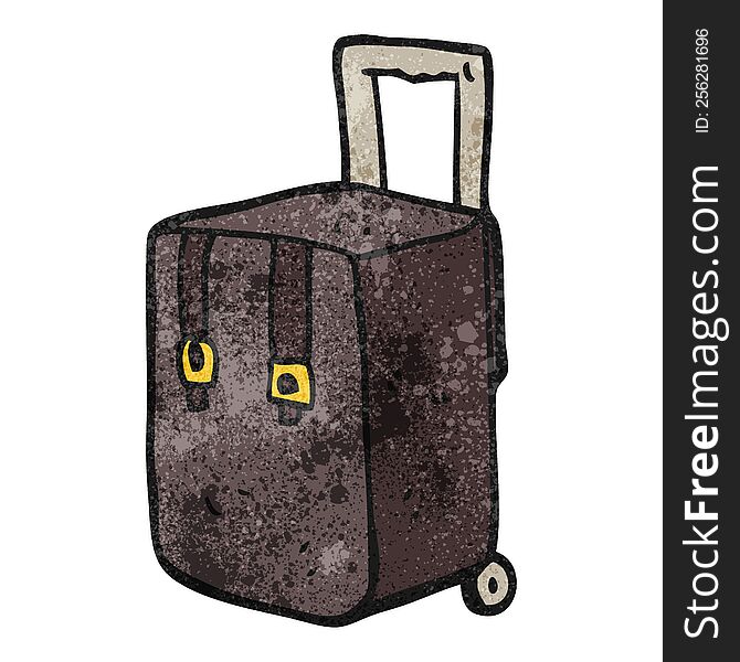 freehand textured cartoon luggage