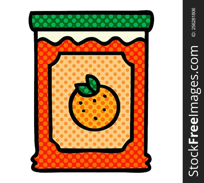 comic book style quirky cartoon jar of marmalade. comic book style quirky cartoon jar of marmalade