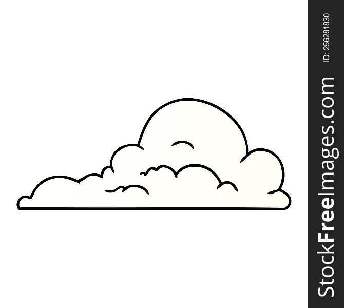 gradient cartoon doodle of white large clouds