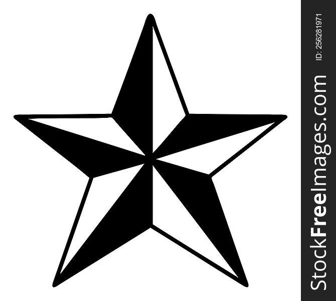 tattoo in black line style of a star. tattoo in black line style of a star