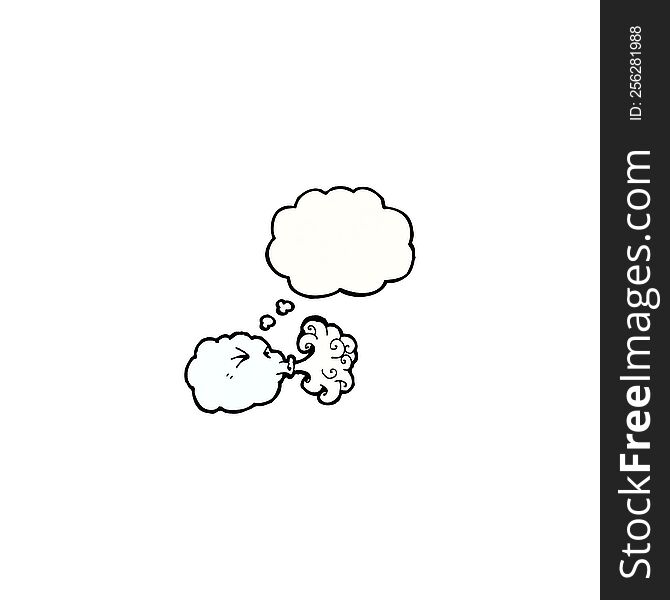 cartoon cloud blowing wind