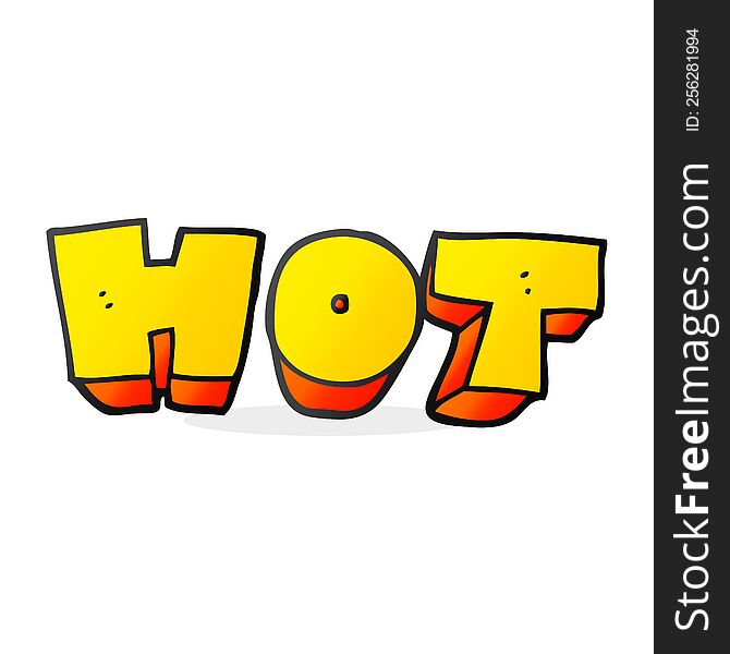 cartoon word hot