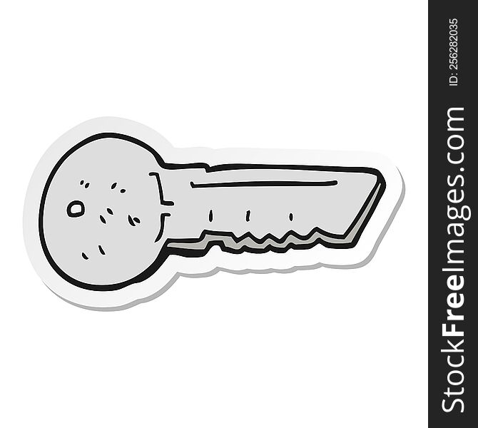 sticker of a cartoon door key