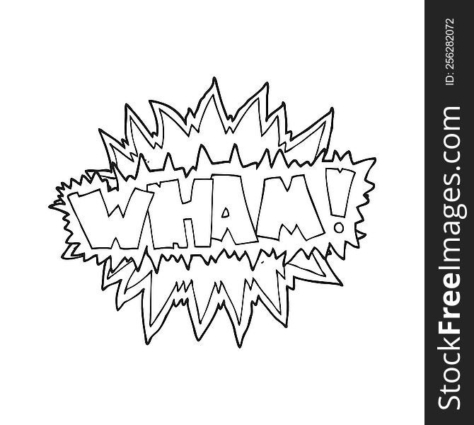 freehand drawn black and white cartoon explosion sign