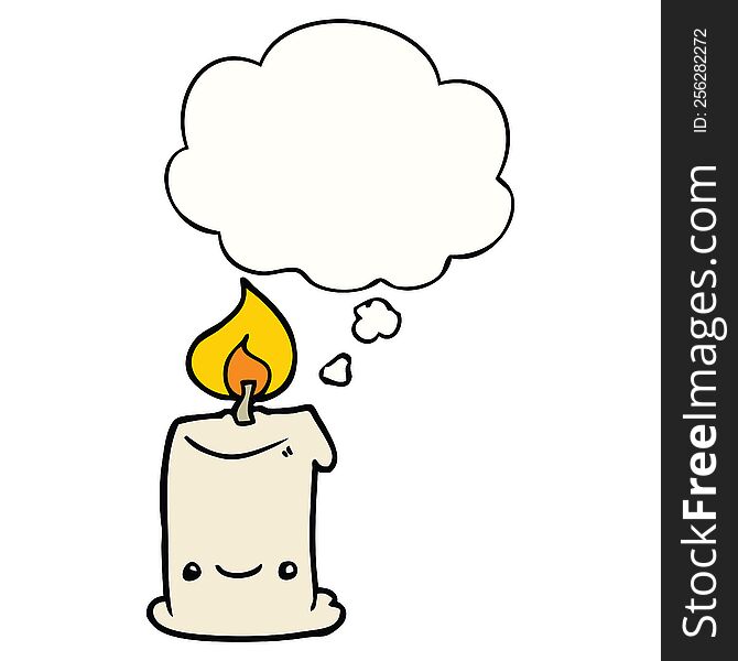 Cartoon Candle And Thought Bubble