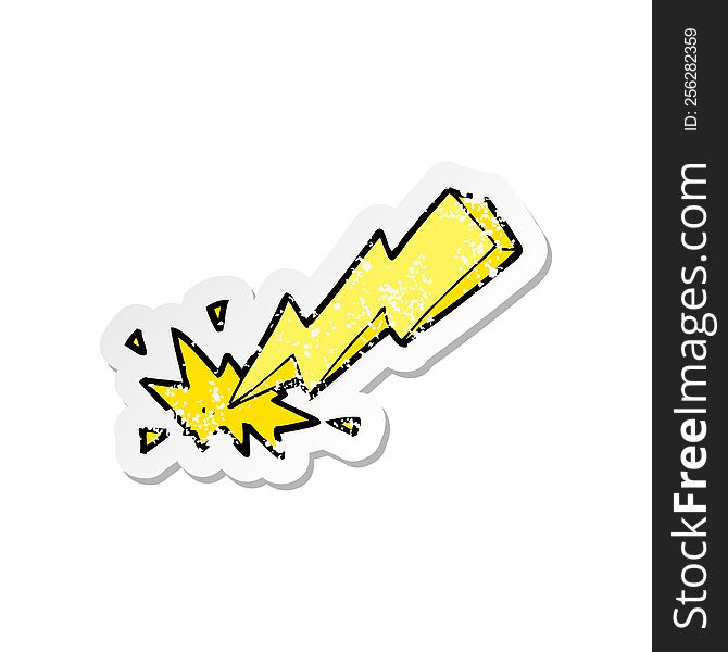 Retro Distressed Sticker Of A Cartoon Thunderbolt