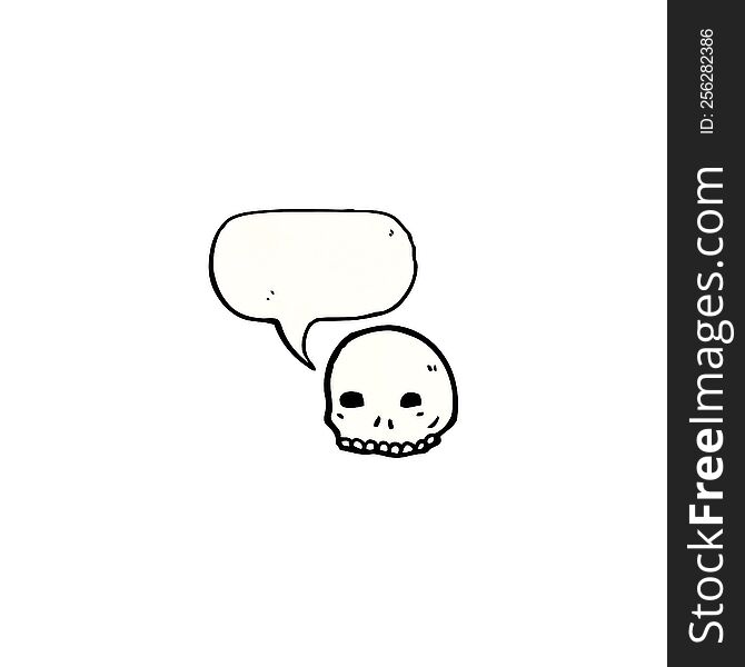 spooky skull symbol with speech bubble