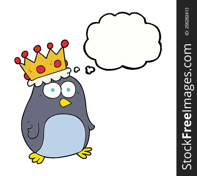 thought bubble cartoon emperor penguin