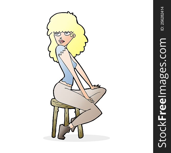 cartoon woman striking pose