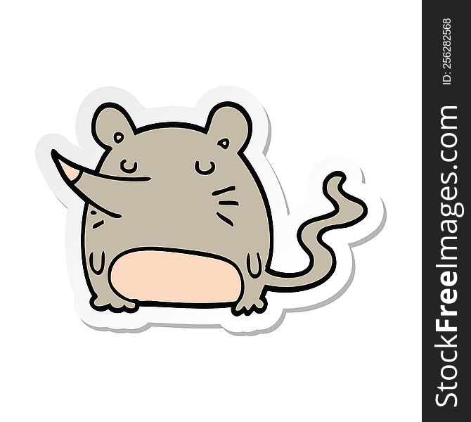 Sticker Of A Cartoon Mouse