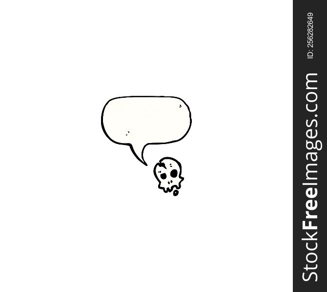 Skull With Speech Bubble Cartoon