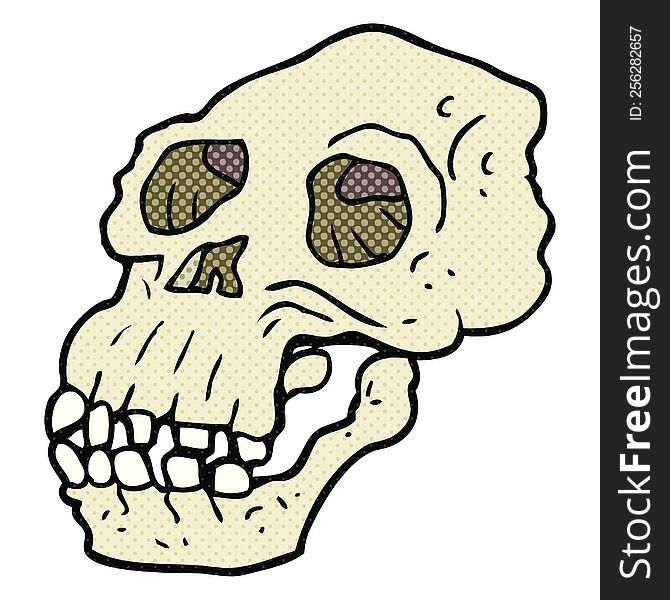 Cartoon Ancient Skull