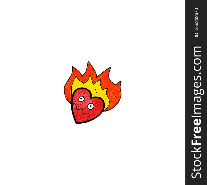 flaming heart cartoon character