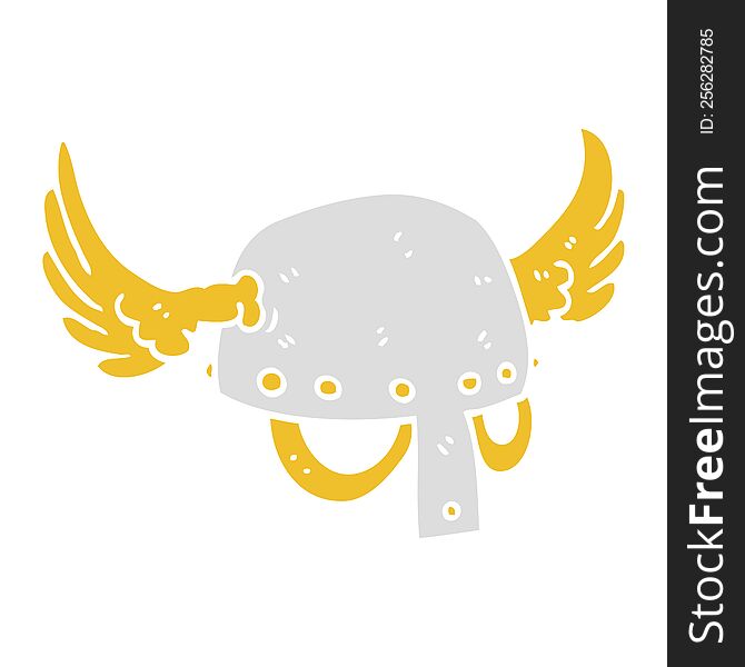 flat color illustration of winged helmet. flat color illustration of winged helmet