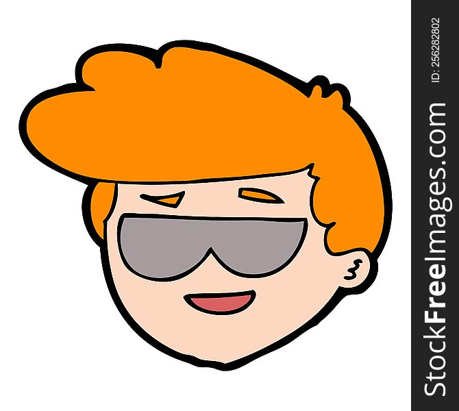 cartoon boy wearing sunglasses