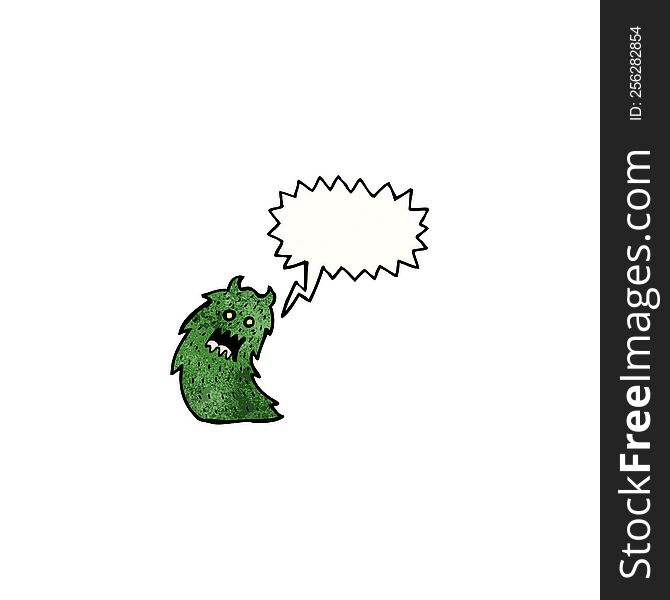 Cartoon Monster With Speech Bubble