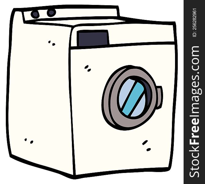 cartoon doodle washing machine