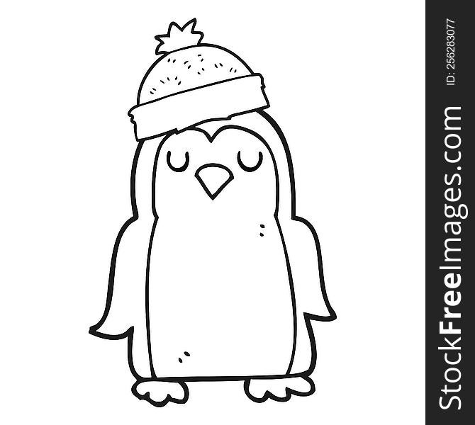 Black And White Cartoon Penguin