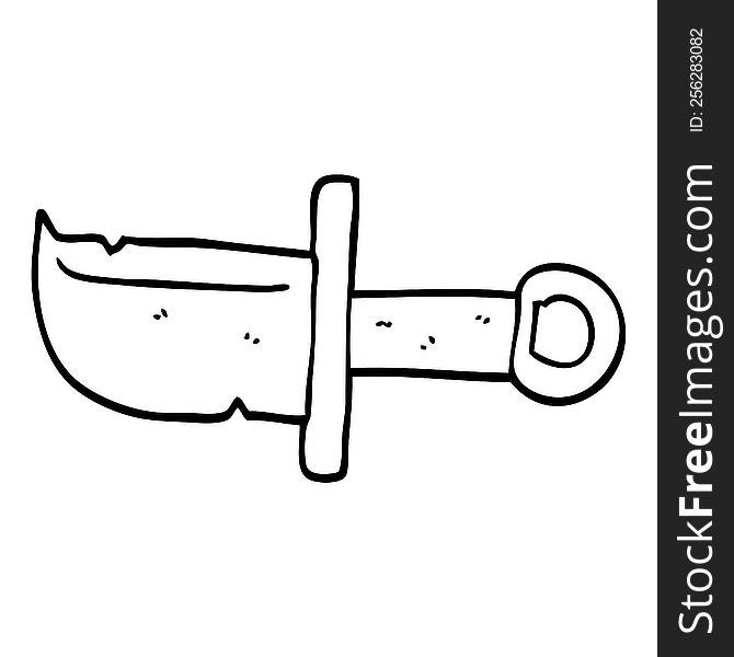 Line Drawing Cartoon Dagger