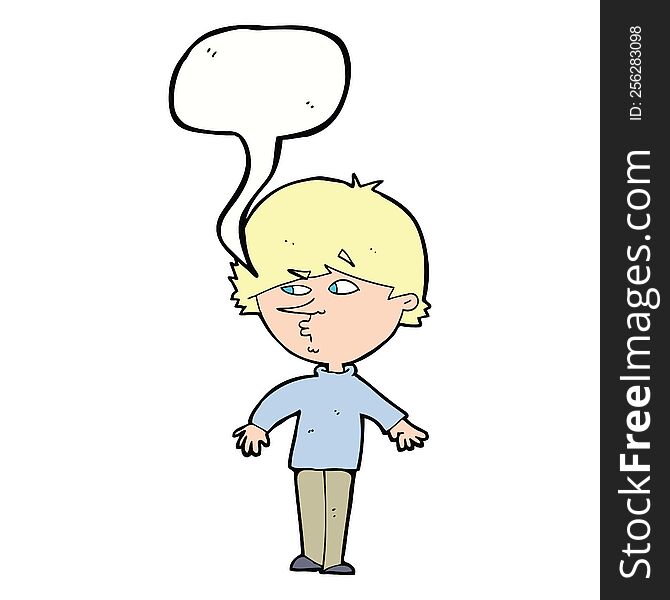 Cartoon Suspicious Man Looking Over Shoulder With Speech Bubble