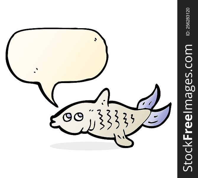 Cartoon Fish With Speech Bubble