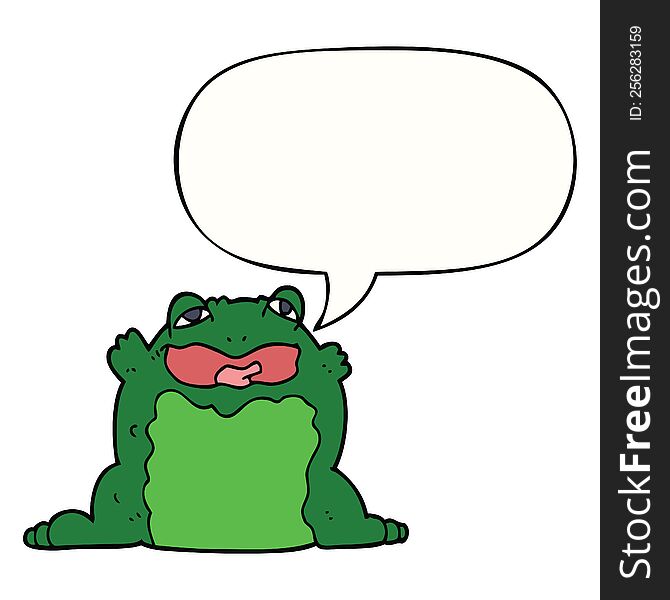 Cartoon Toad And Speech Bubble