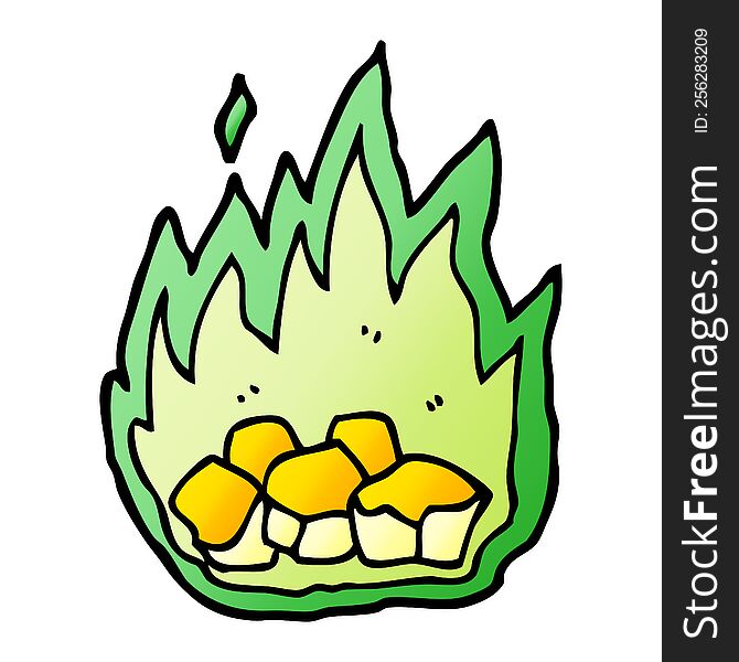 cartoon doodle spooky burning halloween coals