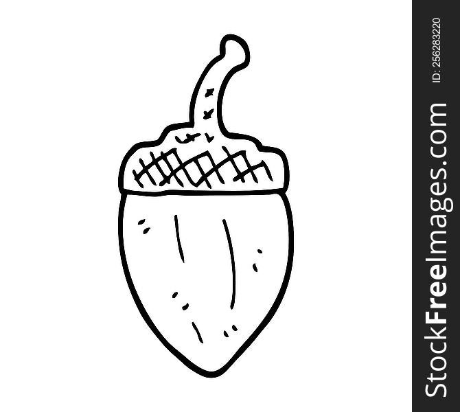 line drawing cartoon acorn
