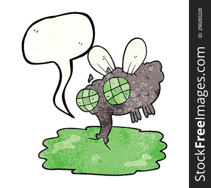 freehand speech bubble textured cartoon gross fly
