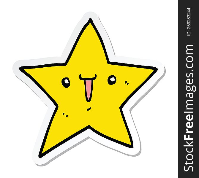 Sticker Of A Cute Cartoon Star