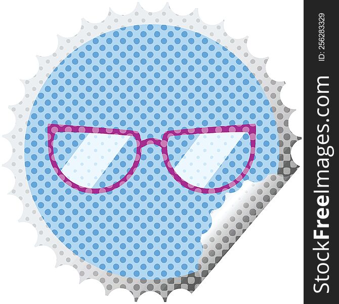 Spectacles Round Sticker Stamp