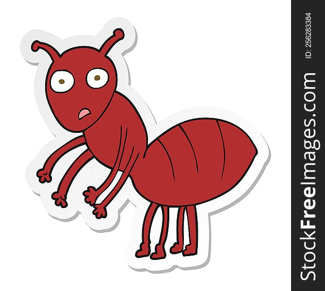 sticker of a cartoon ant