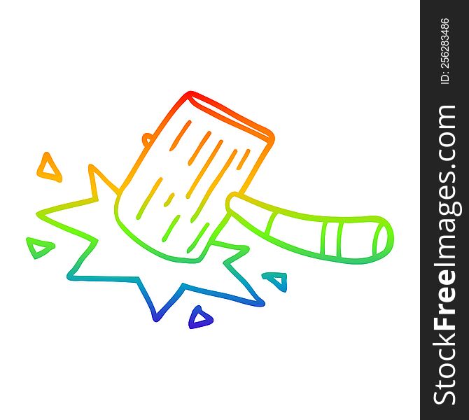 Rainbow Gradient Line Drawing Cartoon Mallet