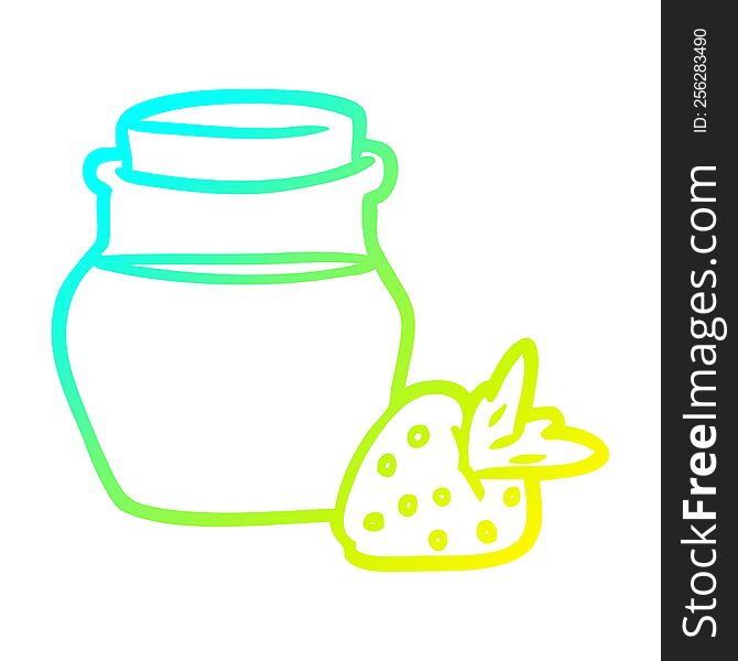 cold gradient line drawing jar of strawberry jam