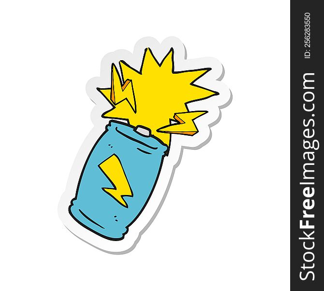 sticker of a cartoon battery sparking