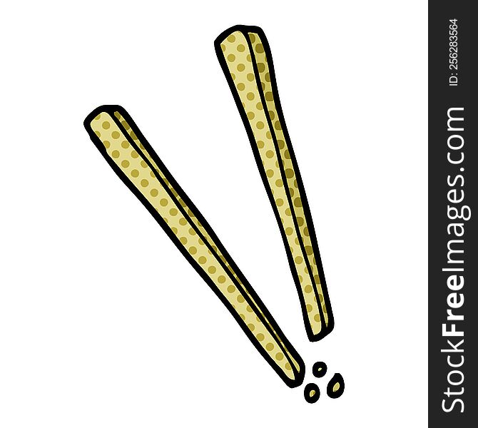 cartoon doodle wooden chopsticks