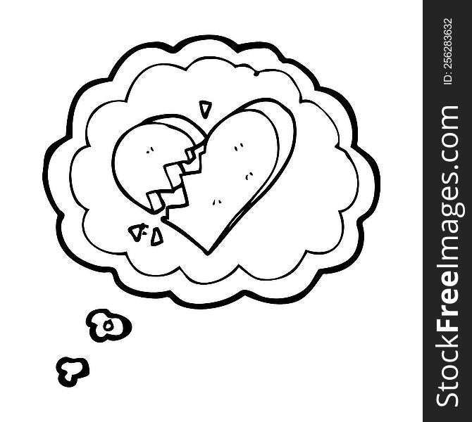 Thought Bubble Cartoon Broken Heart