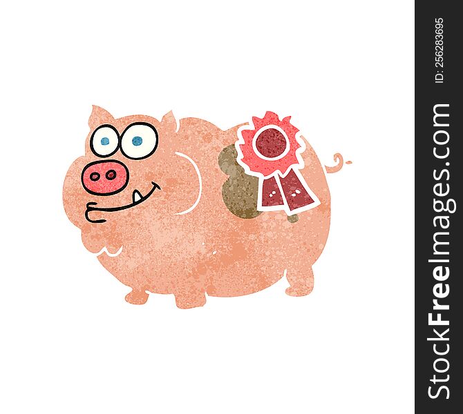 Retro Cartoon Prize Winning Pig