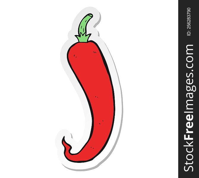 Sticker Of A Cartoon Chilli Pepper