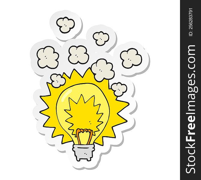 Sticker Of A Cartoon Light Bulb Shining