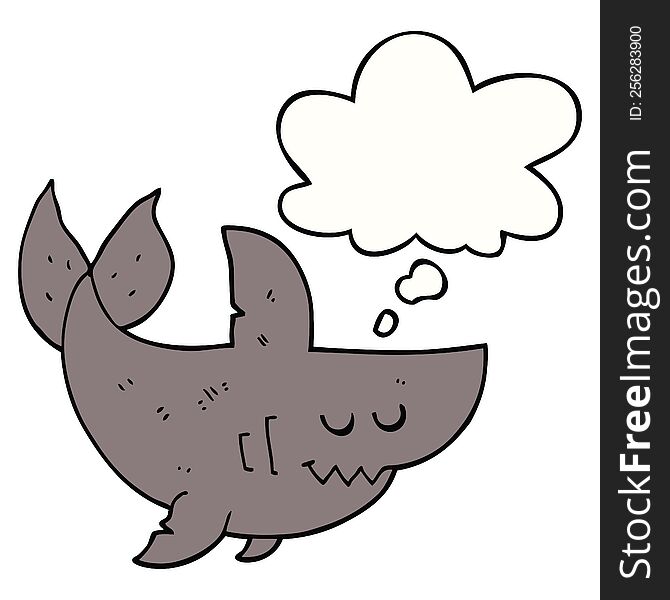 cartoon shark with thought bubble. cartoon shark with thought bubble